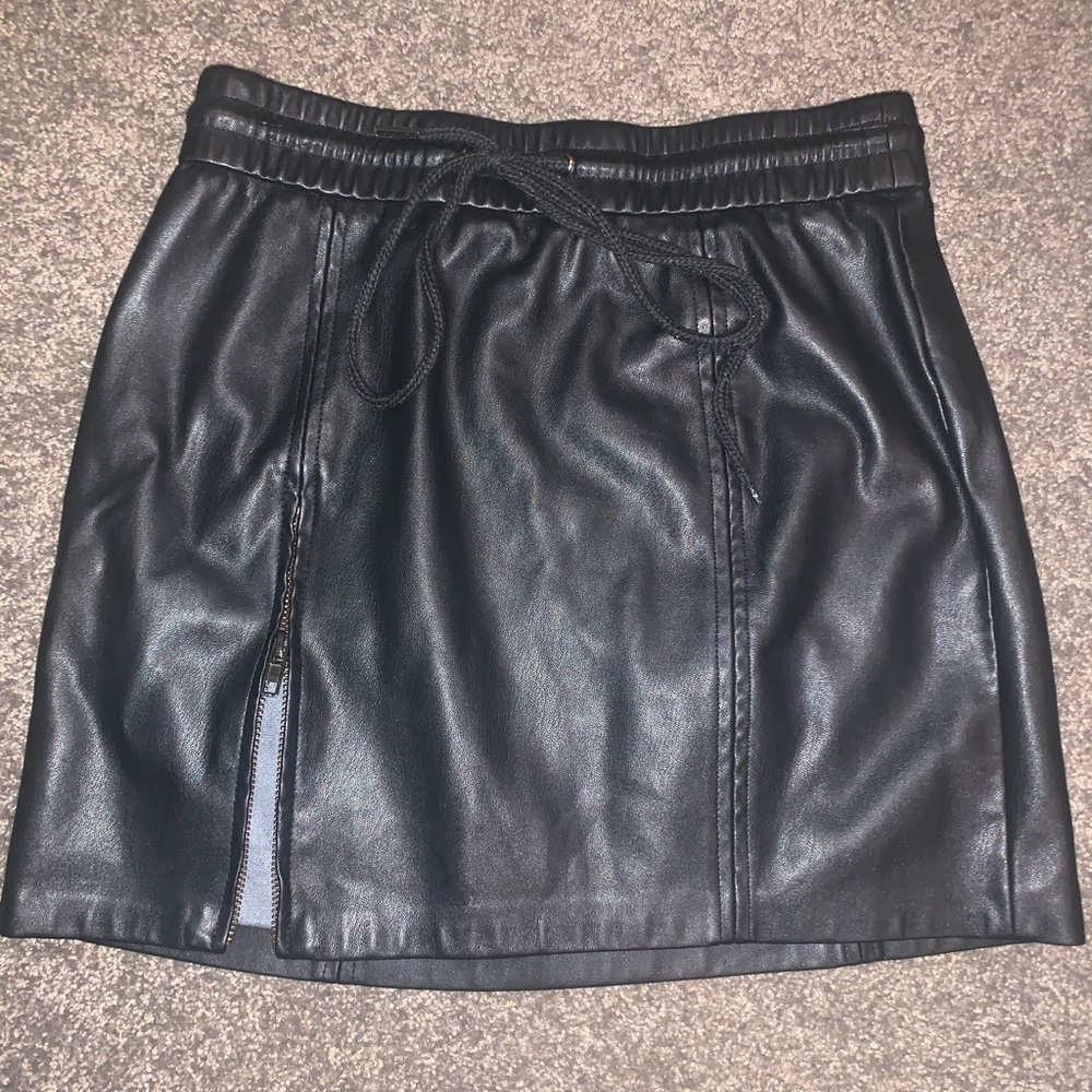 Black leather skirt